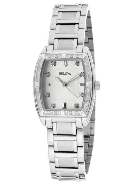 Bulova Womens Watch 24mm White Dial Crystals 96R162 Bracelet New Battery 6.25\