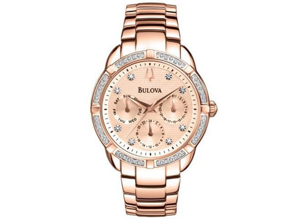 Bulova Women s 98R178 Multi Function Dial Rose Gold Watch