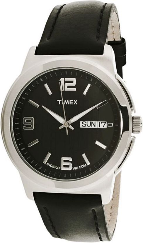 Timex Mens T2E561 Elevated Classic Black Leather Band Watch