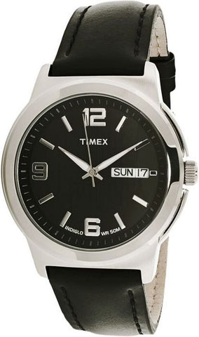 Timex Mens T2E561 Elevated Classic Black Leather Band Watch