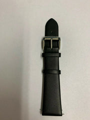 Citizen Black Leather Strap Band 22mm White Silver-Tone Buckle Watch Band