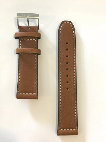 Citizen Avion 22mm Brown Leather Band Strap Silver Buckle AW1361-10H For Watch