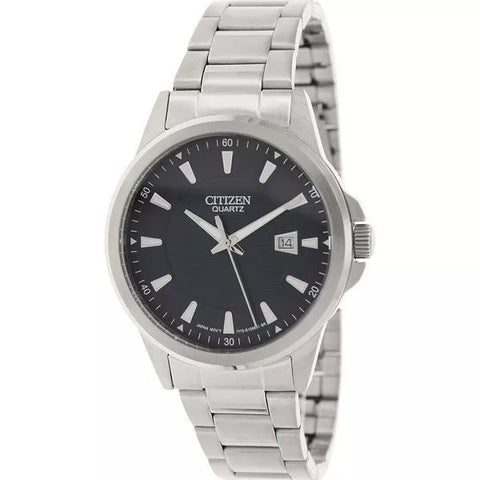 NEW* CITIZEN MEN BI1010-51L WATCH QUARTZ MOVEMENT DATE 40mm STAINLESS STEEL
