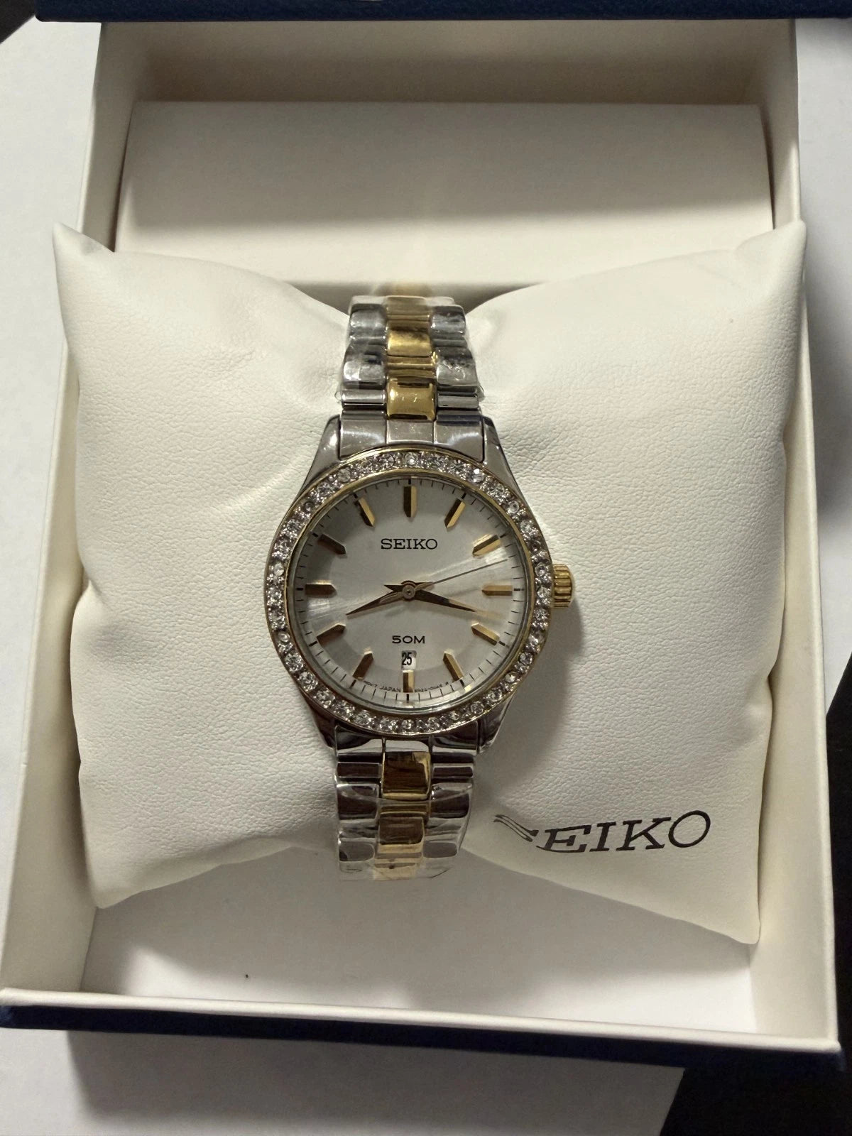 Seiko SUR718 Quartz Two-Tone Stainless Steel Wristwatch MSRP $200!