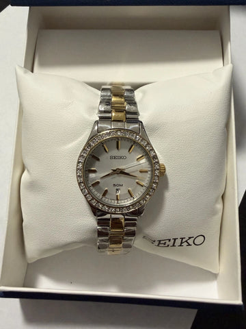 Seiko SUR718 Quartz Two-Tone Stainless Steel Wristwatch MSRP $200!