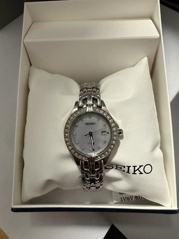 Seiko Women's SUT083 Quartz Solar Stainless Steel Wristwatch MSRP $285!