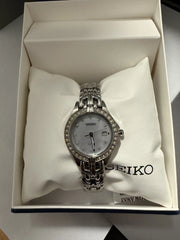 Seiko Women's SUT083 Quartz Solar Stainless Steel Wristwatch MSRP $285!