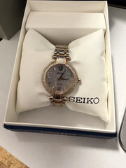 Seiko Solar Powered SUT184 Two-Tone Date Wristwatch 6.75in