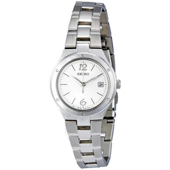 Seiko SXDC47 Quartz Silver Dial Stainless Steel Ladies Wrist Watch MSRP $285!