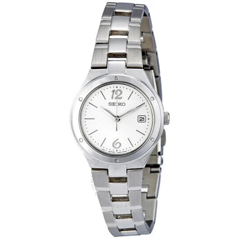 Seiko SXDC47 Quartz Silver Dial Stainless Steel Ladies Wrist Watch MSRP $285!