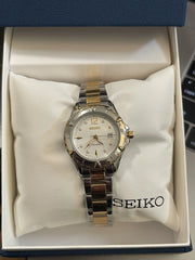 NEW* SEIKO SXDA94 LADIES TWO TONE QUARTZ DATE WATCH MSRP $325!