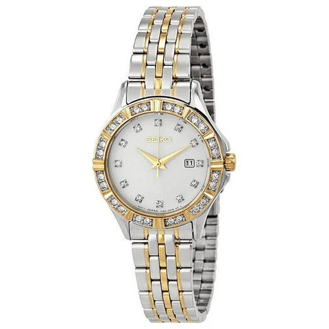 Seiko Quartz SXDF16 White Dial Two-tone Ladies Watch