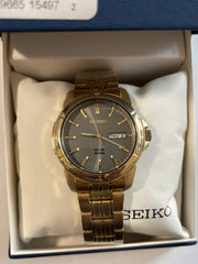 Seiko Mens SNE100 Gold-Tone Stainless Steel Solar Watch