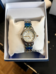 NEW* SEIKO SXDA94 LADIES TWO TONE QUARTZ DATE WATCH MSRP $325!