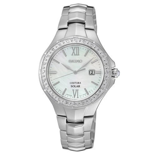 Seiko Women's SUT239 Solar Coutura Diamond Accented Bezel MSRP $475