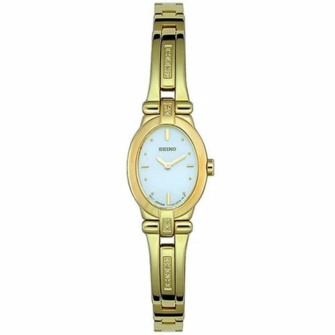 Seiko SUJC88 Women's Gold-Tone Mother Of Pearl Dial Stainless Steel Quartz Watch