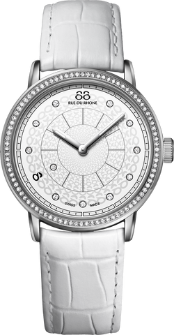 88 Rue du Rhone Women's 87WA120018 Double 8 Origin Analog Display Swiss Quartz White Watch