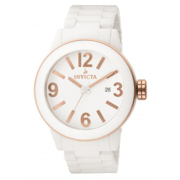 Invicta Men's 1190 White Dial White Ceramic Watch