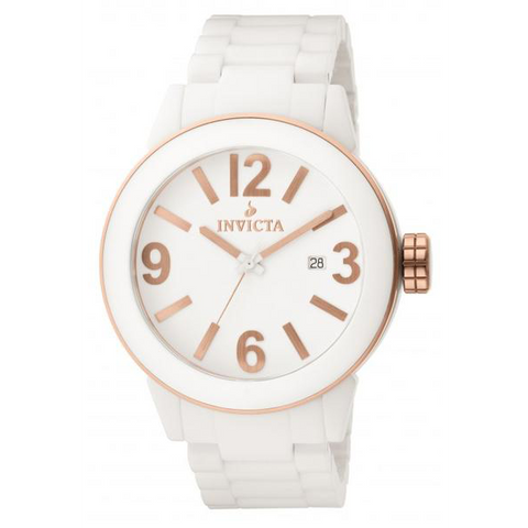 Invicta Men's 1190 White Dial White Ceramic Watch