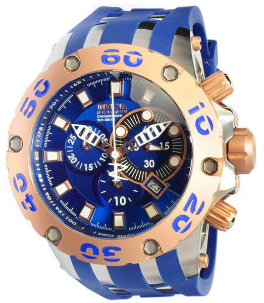 Invicta Men's 0910 Subaqua Rose Gold-Tone Blue Dial Chronograph Watch