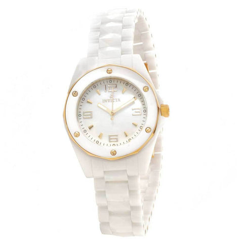 Invicta Women's 10258 Ceramic White Mother-Of-Pearl Dial Watch