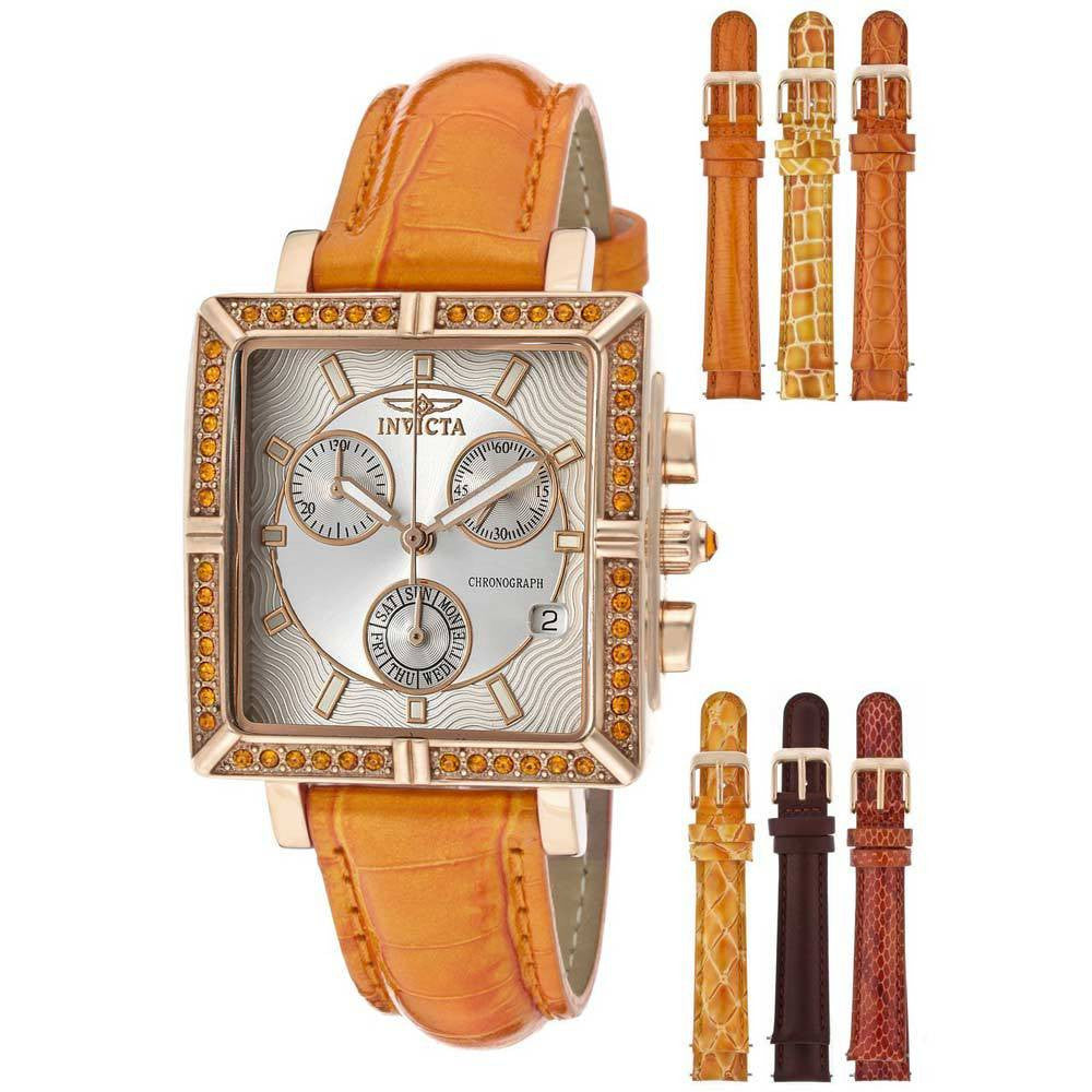 Invicta Women's 10334 Wildflower Orange Leather Band Watch