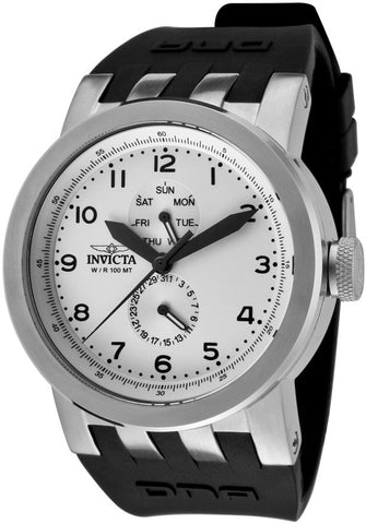 Invicta Men's 10389 DNA Vintage White Dial Black Silicone Watch