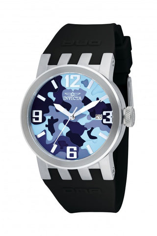 Invicta Women's 10464 DNA Blue Camouflage Dial with Black Silicone Strap Watch
