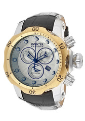 Invicta Men's 10820 Venom Reserve Chronograph Silver Textured Dial Black Leather Watch