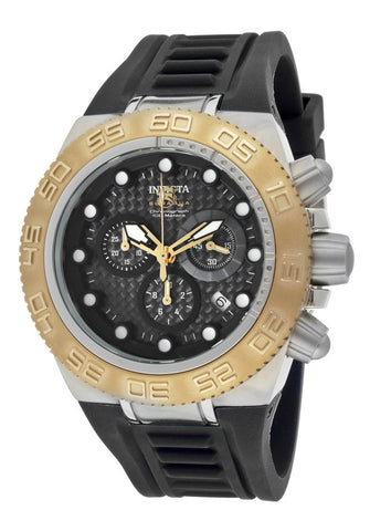 Invicta Men's 10863 Subaqua Sport Chronograph Black Carbon Fiber Dial Black Silicone Watch