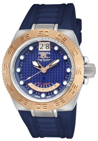 Invicta Men's 10880 Subaqua Sport Swiss Blue Dial Rose Tone Bezel Poly Watch