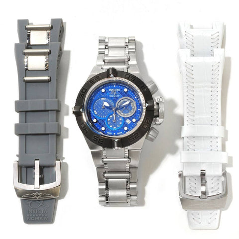 Invicta Men's 11345 Subaqua Diver Chronograph Stainless Steel Case & Bracelet Blue Tone Dial Watch