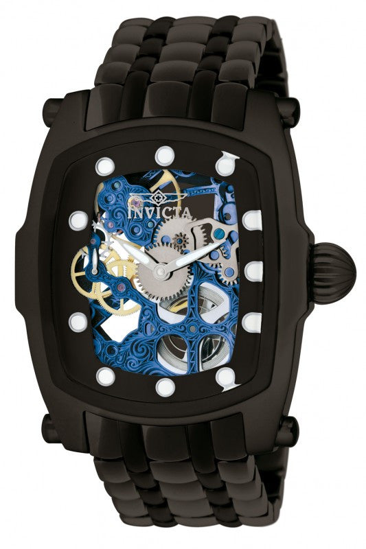 Invicta Men's 11556 Lupah Stainless Steel Case and Bracelet Blue Tone Skeleton Dial