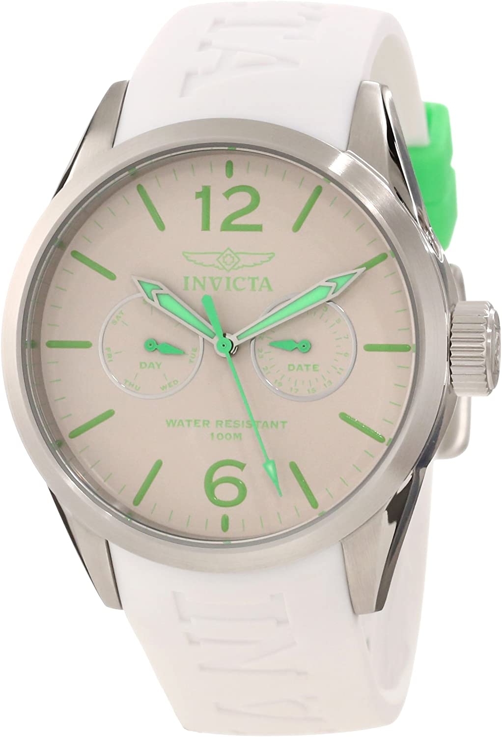 Invicta Women's 11756 I-Force White & Lime Green Rubber Watch