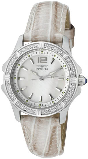 Invicta Women's 11782 Wildflower Mother-Of-Pearl Dial Silver-Tone Leather Watch Set
