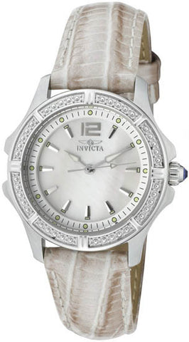 Invicta Women's 11782 Wildflower Mother-Of-Pearl Dial Silver-Tone Leather Watch Set