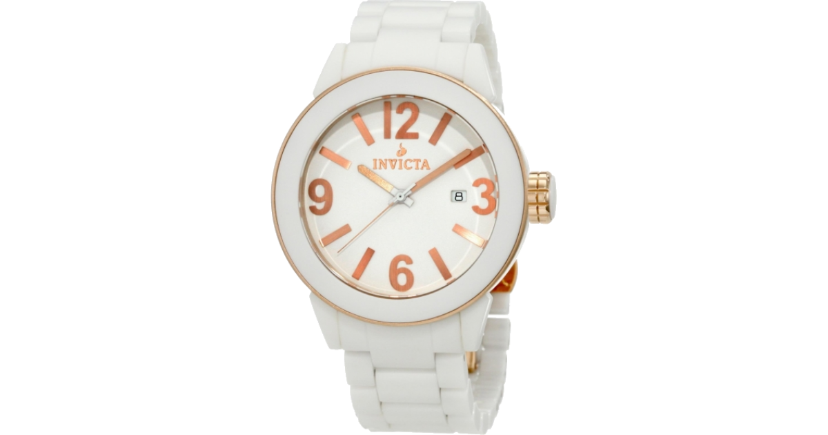 Invicta Men's 1190 White Dial White Ceramic Watch