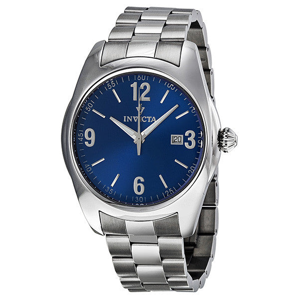 Invicta Men's 12190 Vintage Stainless Steel Blue Dial Swiss Quartz Watch