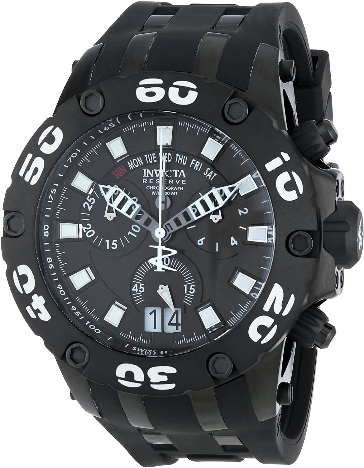 Invicta Men's 12347 Subaqua/Reserve Analog Display Swiss Quartz Black Watch