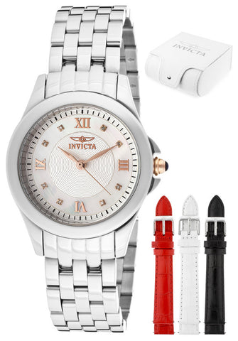 Invicta Women's 12538 Angel Mother-Of-Pearl Dial Stainless Steel Watch
