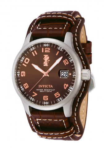Invicta Men's 12553SYB "I-Force" Stainless Steel Watch with Croc-Textured Brown Leather Strap Watch