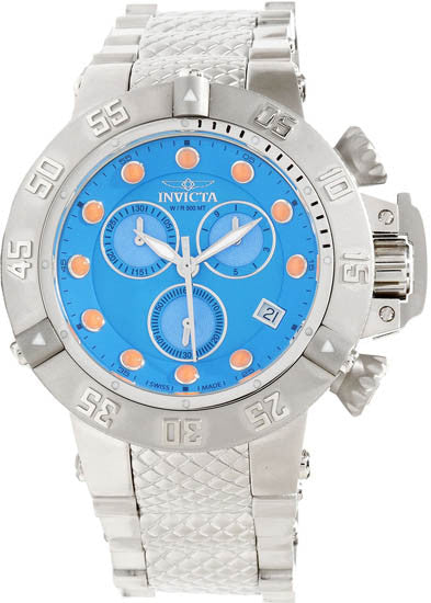 Invicta Men's 12725 Subaqua Noma III Chronograph Light Blue Dial Stainless Steel Watch