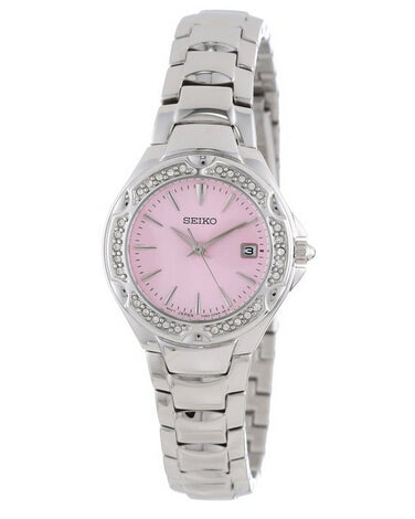 Seiko Women's SXDC53 Crystal Sporty Dress Pink Dial Watch