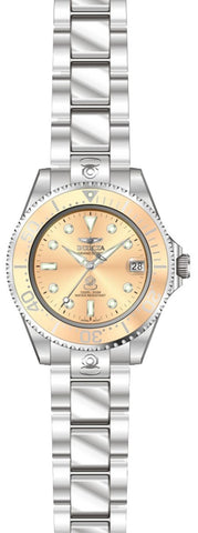 Invicta Women's 13861 Grand Diver Rose Gold Dial Steel Bracelet Automatic Dive Watch