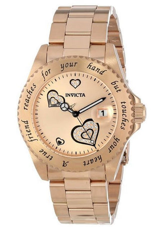 Invicta Women's 14735 Angel Analog Display Japanese Quartz Rose Gold-Tone Stainless Steel Watch