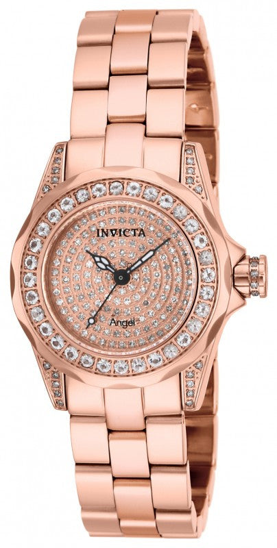 Invicta Women's 14495 Angel Morganite Accents Diamond Pave Stainless Steel Watch