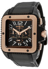 Invicta Men's 1467 Cuadro Chronograph Black Dial Grey Nylon with Black Leather Trim Watch