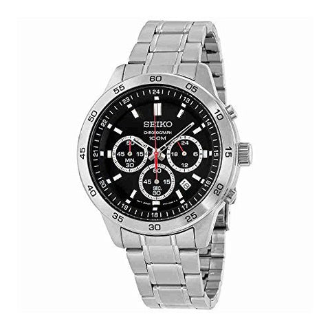 Seiko Men's SKS519 Chronograph Stainless Steel Black Dial Analog Sports Watch