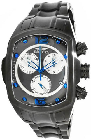 Invicta Men's 1687 Lupah Revolution Black Dial Gunmetal Stainless Steel Bracelet Chronograph Watch
