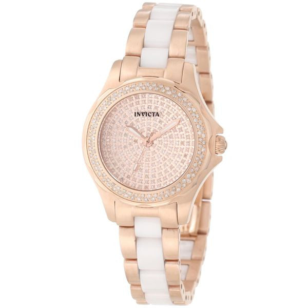 Invicta Women's 1783 Angel Pave Diamond Dial Rose Gold Bracelet Watch